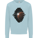 Space Planet Sun Flare Universe Mens Sweatshirt Jumper Light Blue