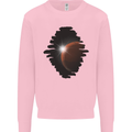 Space Planet Sun Flare Universe Mens Sweatshirt Jumper Light Pink