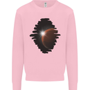 Space Planet Sun Flare Universe Mens Sweatshirt Jumper Light Pink