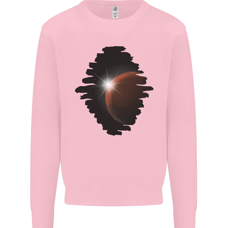 Space Planet Sun Flare Universe Mens Sweatshirt Jumper Light Pink