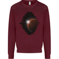 Space Planet Sun Flare Universe Mens Sweatshirt Jumper Maroon