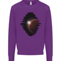 Space Planet Sun Flare Universe Mens Sweatshirt Jumper Purple