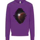 Space Planet Sun Flare Universe Mens Sweatshirt Jumper Purple