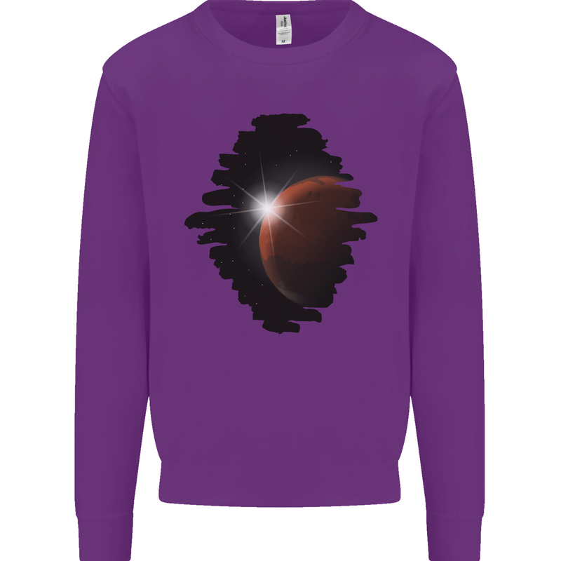Space Planet Sun Flare Universe Mens Sweatshirt Jumper Purple