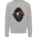 Space Planet Sun Flare Universe Mens Sweatshirt Jumper Sports Grey