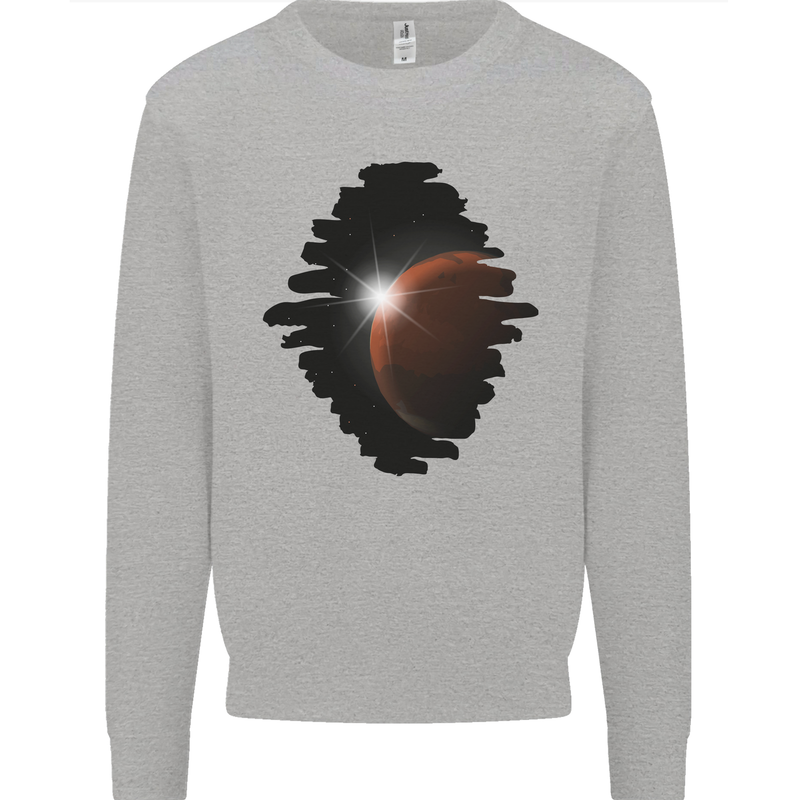Space Planet Sun Flare Universe Mens Sweatshirt Jumper Sports Grey