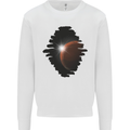 Space Planet Sun Flare Universe Mens Sweatshirt Jumper White