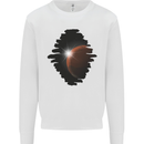Space Planet Sun Flare Universe Mens Sweatshirt Jumper White