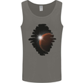 Space Planet Sun Flare Universe Mens Vest Tank Top Charcoal