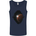 Space Planet Sun Flare Universe Mens Vest Tank Top Navy Blue