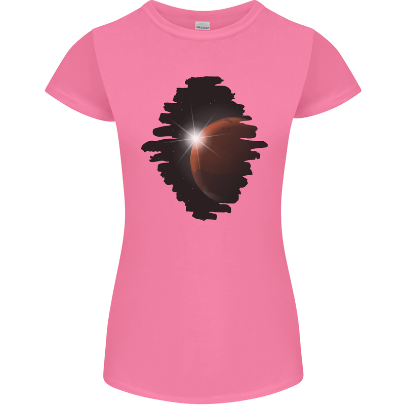 Space Planet Sun Flare Universe Womens Petite Cut T-Shirt Azalea