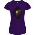 Space Planet Sun Flare Universe Womens Petite Cut T-Shirt Purple