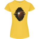 Space Planet Sun Flare Universe Womens Petite Cut T-Shirt Yellow