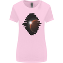 Space Planet Sun Flare Universe Womens Wider Cut T-Shirt Light Pink