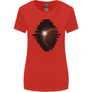 Space Planet Sun Flare Universe Womens Wider Cut T-Shirt Red