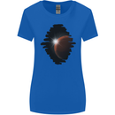 Space Planet Sun Flare Universe Womens Wider Cut T-Shirt Royal Blue