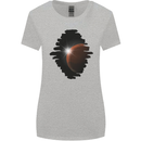 Space Planet Sun Flare Universe Womens Wider Cut T-Shirt Sports Grey