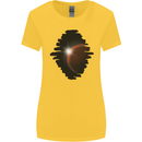 Space Planet Sun Flare Universe Womens Wider Cut T-Shirt Yellow