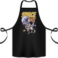Space Rex Funny Astronaut Spaceman Dinosaur Cotton Apron 100% Organic Black
