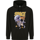 Space Rex Funny Astronaut Spaceman Dinosaur Mens 80% Cotton Hoodie Black