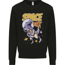 Space Rex Funny Astronaut Spaceman Dinosaur Mens Sweatshirt Jumper Black