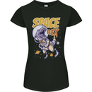 Space Rex Funny Astronaut Spaceman Dinosaur Womens Petite Cut T-Shirt Black