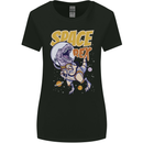 Space Rex Funny Astronaut Spaceman Dinosaur Womens Wider Cut T-Shirt Black