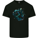 Space Scuba Diving Astronaut Diver Planets Kids T-Shirt Childrens Black