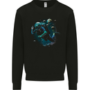 Space Scuba Diving Astronaut Diver Planets Mens Sweatshirt Jumper Black