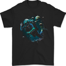 Space Scuba Diving Astronaut Diver Planets Mens T-Shirt 100% Cotton Black