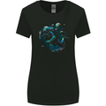 Space Scuba Diving Astronaut Diver Planets Womens Wider Cut T-Shirt Black