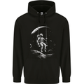 Space Swing Astronaut Spaceman Moon Fantasy Mens 80% Cotton Hoodie Black