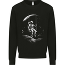 Space Swing Astronaut Spaceman Moon Fantasy Mens Sweatshirt Jumper Black