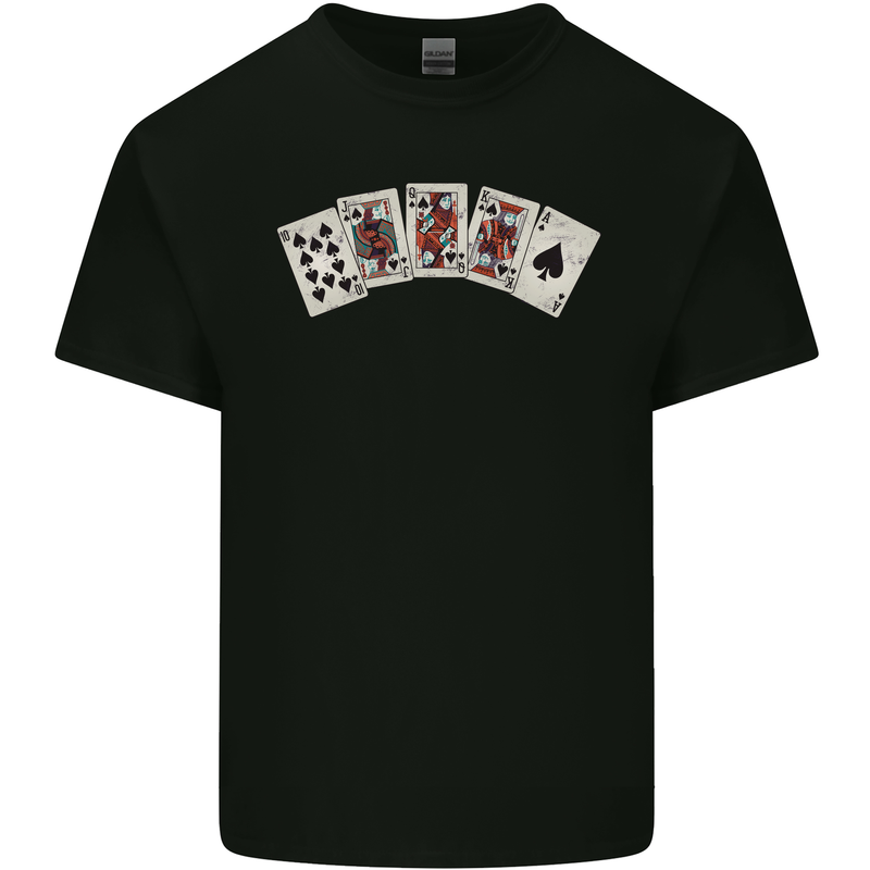 Spade Flush Poker Kids T-Shirt Childrens Black