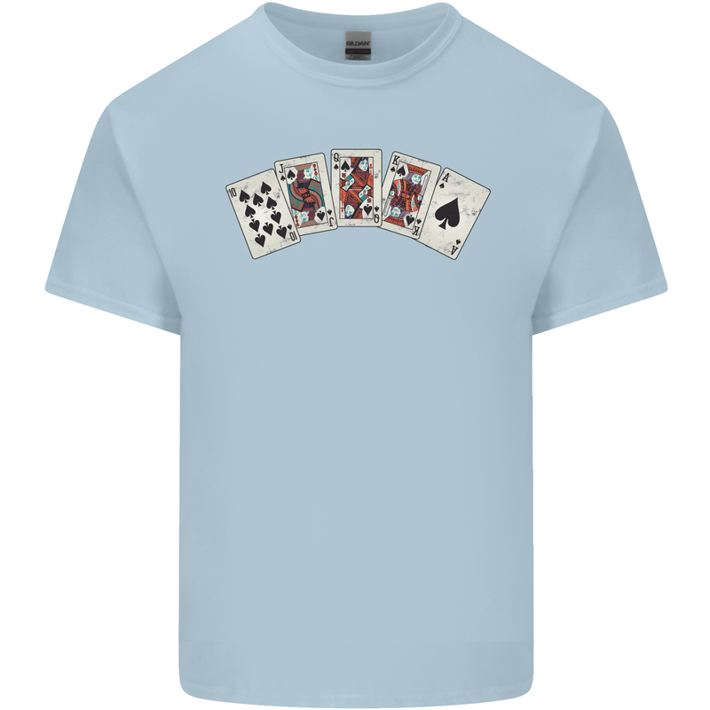 Spade Flush Poker Kids T-Shirt Childrens Light Blue