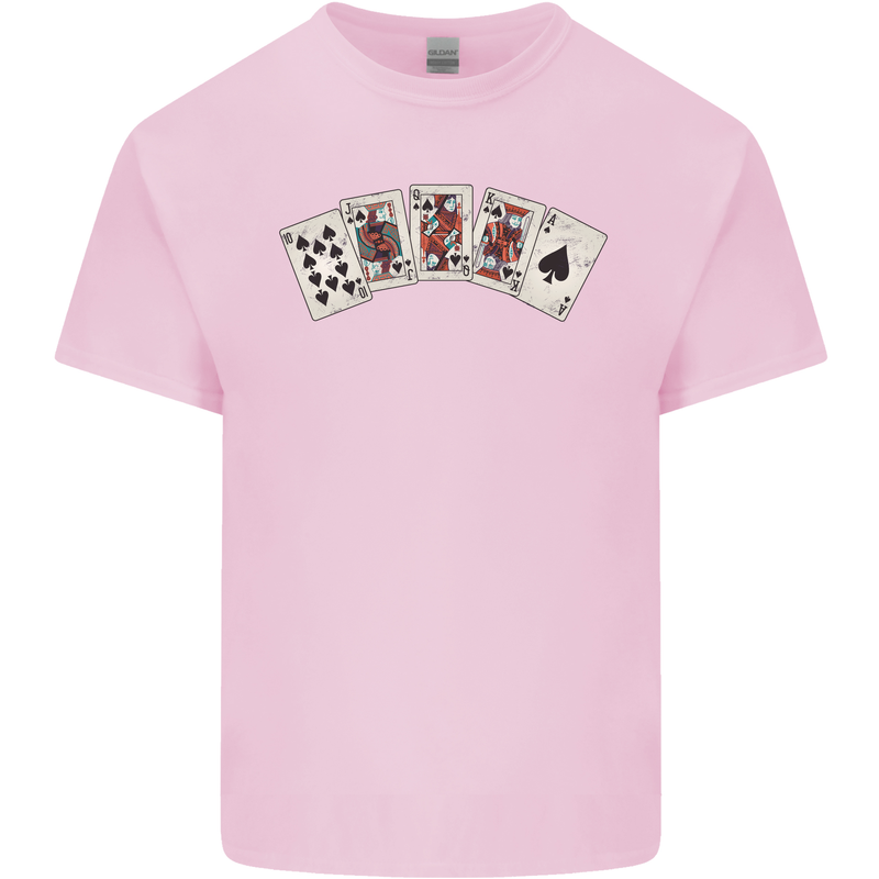 Spade Flush Poker Kids T-Shirt Childrens Light Pink