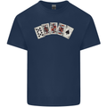 Spade Flush Poker Kids T-Shirt Childrens Navy Blue