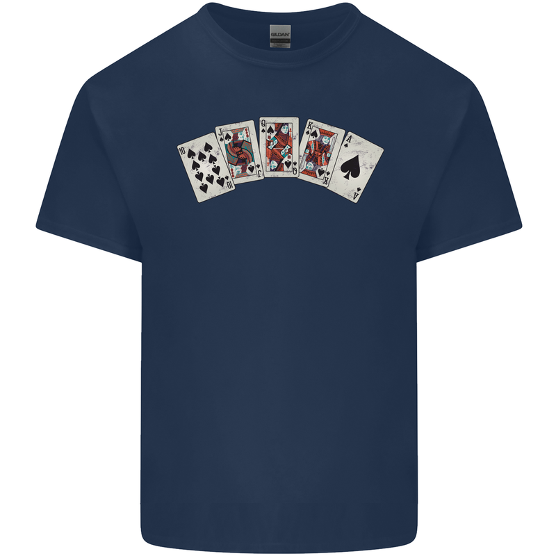 Spade Flush Poker Kids T-Shirt Childrens Navy Blue