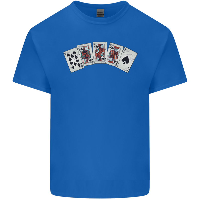 Spade Flush Poker Kids T-Shirt Childrens Royal Blue