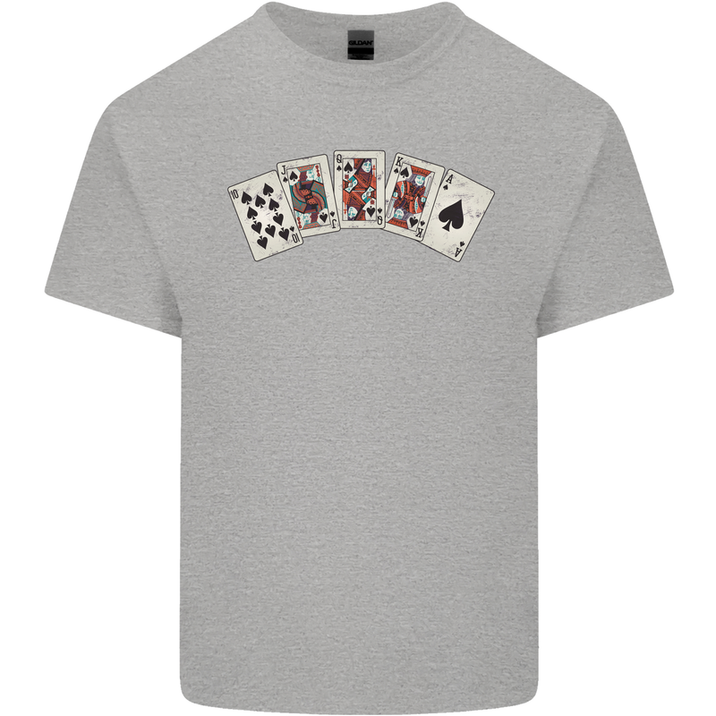 Spade Flush Poker Kids T-Shirt Childrens Sports Grey