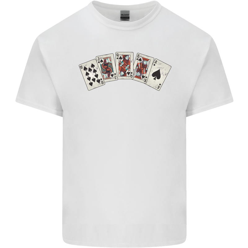 Spade Flush Poker Kids T-Shirt Childrens White