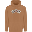 Spade Flush Poker Mens 80% Cotton Hoodie Caramel Latte
