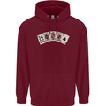 Spade Flush Poker Mens 80% Cotton Hoodie Maroon