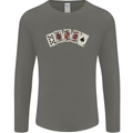 Spade Flush Poker Mens Long Sleeve T-Shirt Charcoal