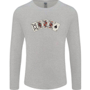 Spade Flush Poker Mens Long Sleeve T-Shirt Sports Grey