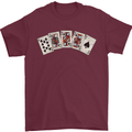 Spade Flush Poker Mens T-Shirt 100% Cotton Maroon