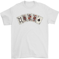 Spade Flush Poker Mens T-Shirt 100% Cotton White