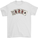 Spade Flush Poker Mens T-Shirt 100% Cotton White