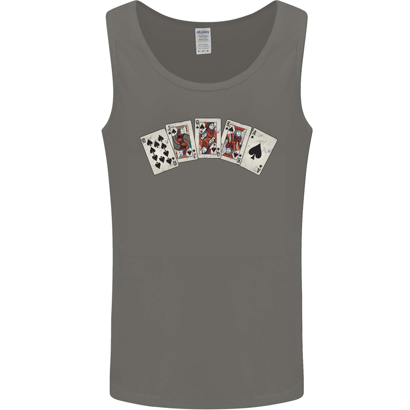 Spade Flush Poker Mens Vest Tank Top Charcoal