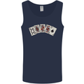 Spade Flush Poker Mens Vest Tank Top Navy Blue